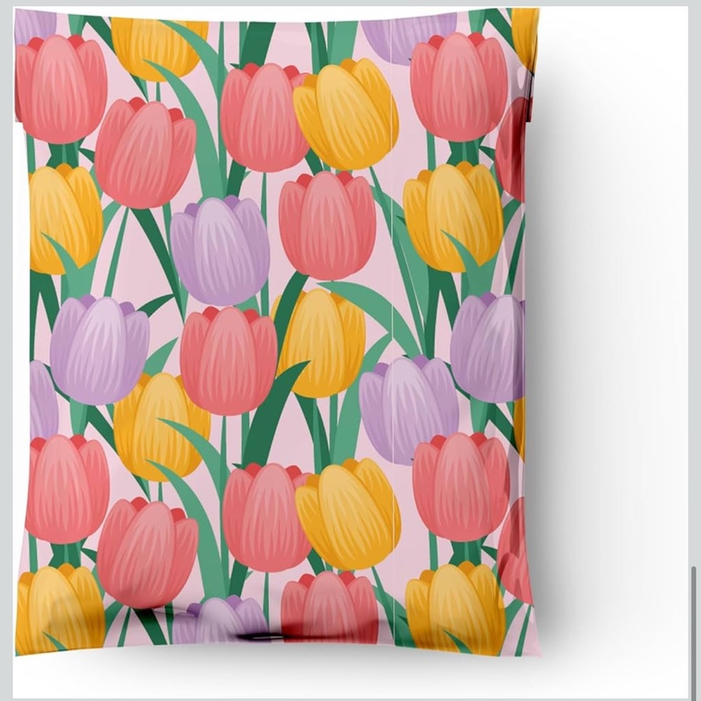 10 Tulip Print Poly Mailers (10pk) - Picture 2 of 3